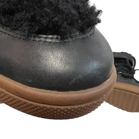 Coach wedge boots Monroe Shearling size 8 black leather high heel booties - Picture 10 of 16